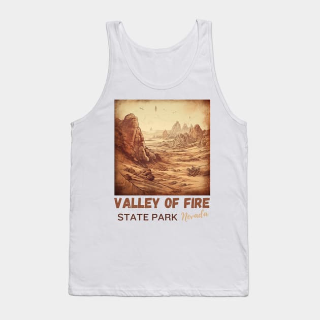 Valley Of Fire State Park Nature Lover Vintage Travel Adventure T-Shirt Tank Top by Imou designs